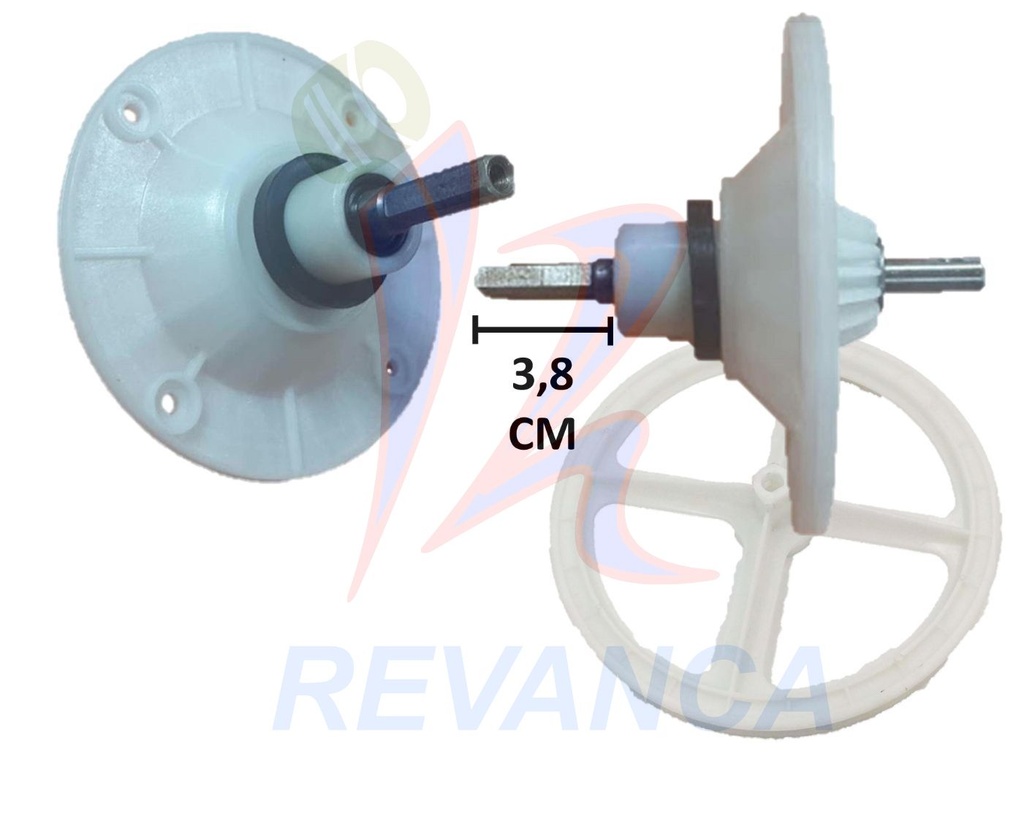 CHUMACERA PLANA GRANDE 13CM EJE CUADRADO LARGO C/POLEA