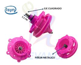 TRANSMISION PIÑON METALICO PARA LAVADORA HACEB (ROSA)