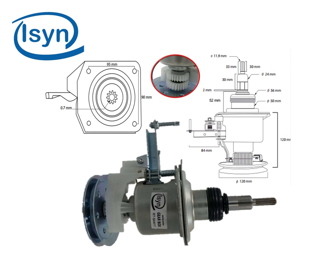 TRANSMISION METALICA SAMSUNG DOBLE PIÑON GBW-10431C - SAM17