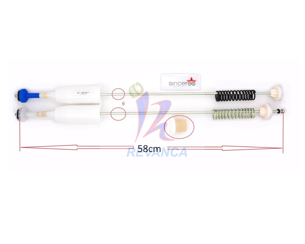 VARILLA  AMORTIGUADOR DE LAV 58 CM (JUEGO DE 4 )