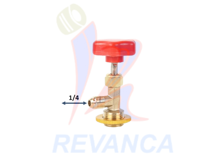 VALVULA PARA LATA REFRIGERANTE CON MANILLA CT-339 (TOMA DE 1/4)