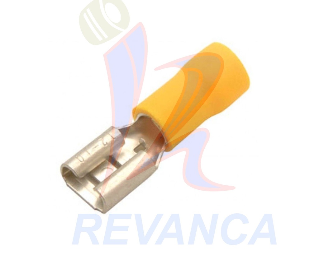 TERMINAL HEMBRA AMARILLO FORRADO (CABLE 12-10) 50PCS BAGS