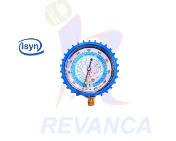 RELOJ MANOMETRO (R12/R22/R502/R134A/R410) 500 PSI AZUL ISYN