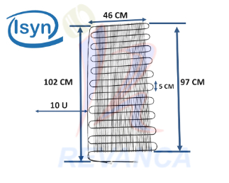 PARRILLA DE NEVERA 1/5 A 1/6 49CM ANCHO/95CM LARGO (10U) PLANA