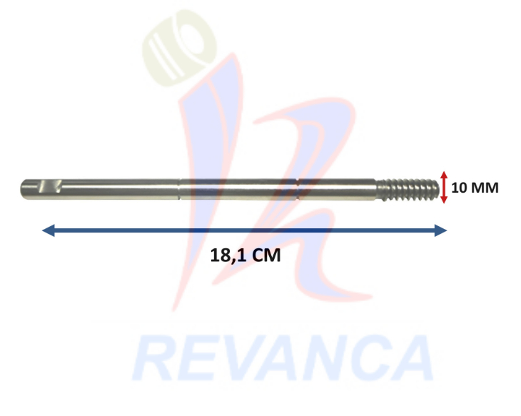 EJE VENT. PATON ORIG. - GIRAT. CORTO - R/G 10 MM (18.3 CM)