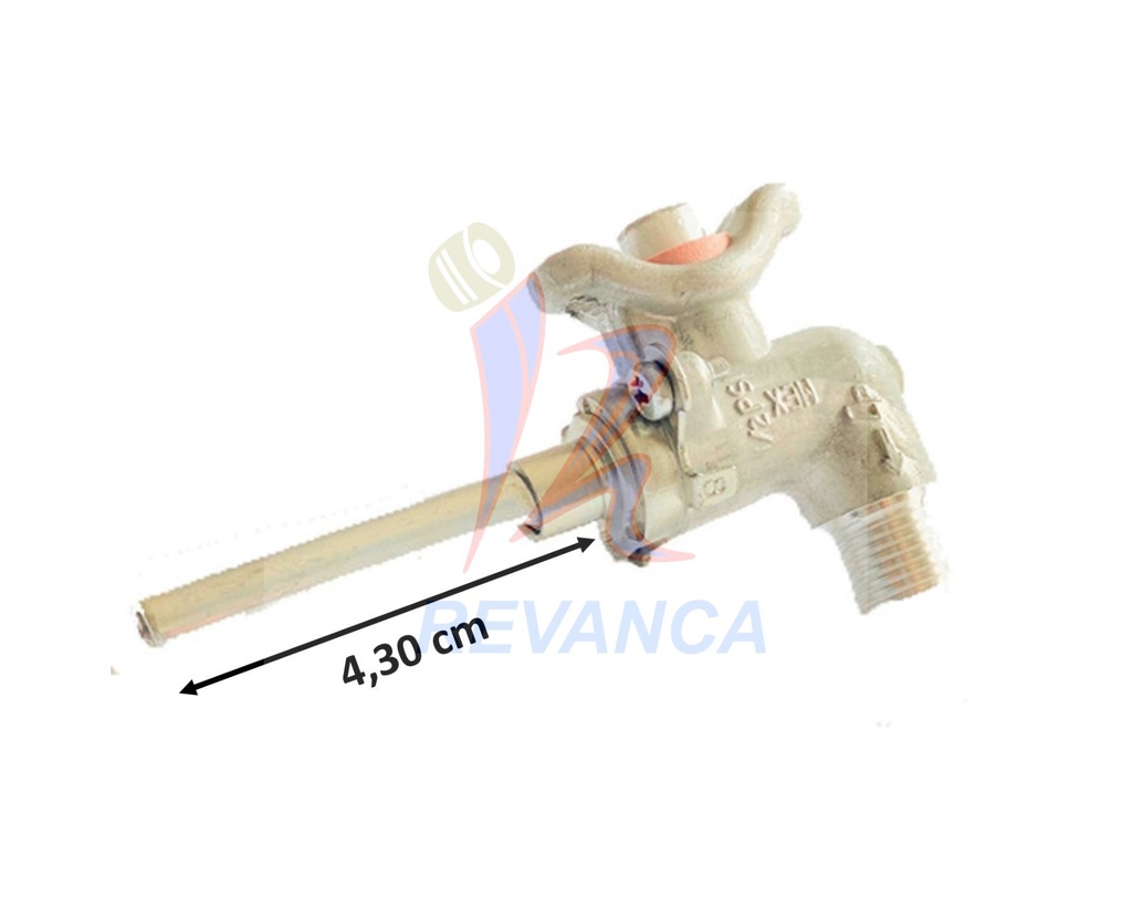 VALVULA COCINA HACEB CON CODO C/ROSCA 1/4