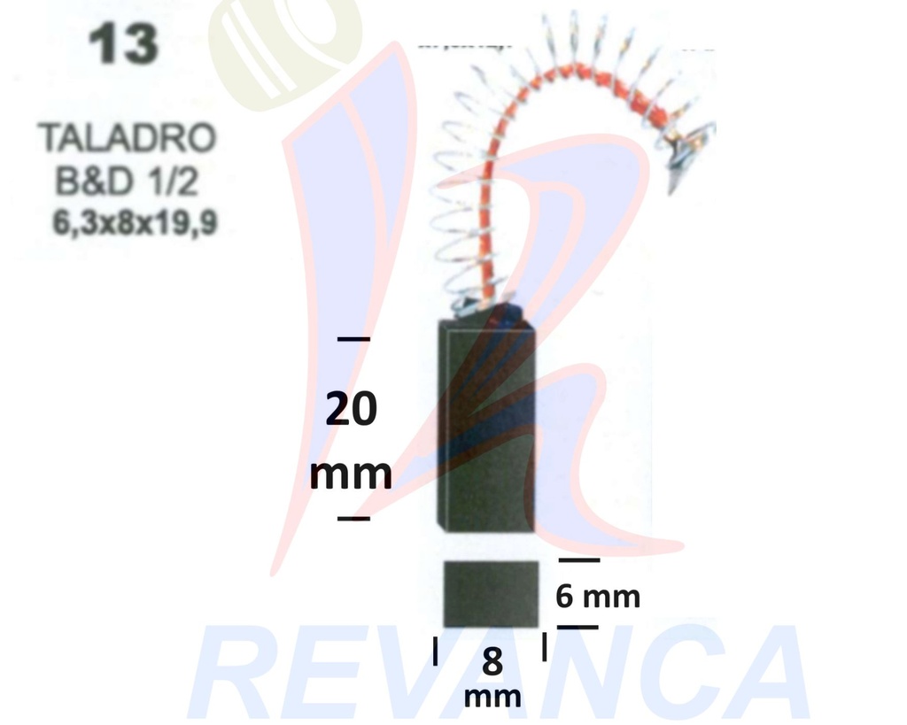 ESCOBILLA TALADRO D&B 1/2 PULG 70482, 1320, 1312