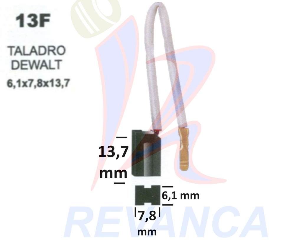 ESCOBILLA TALADRO DEWALT 502, 505, 511, TERMINAL PUNTA