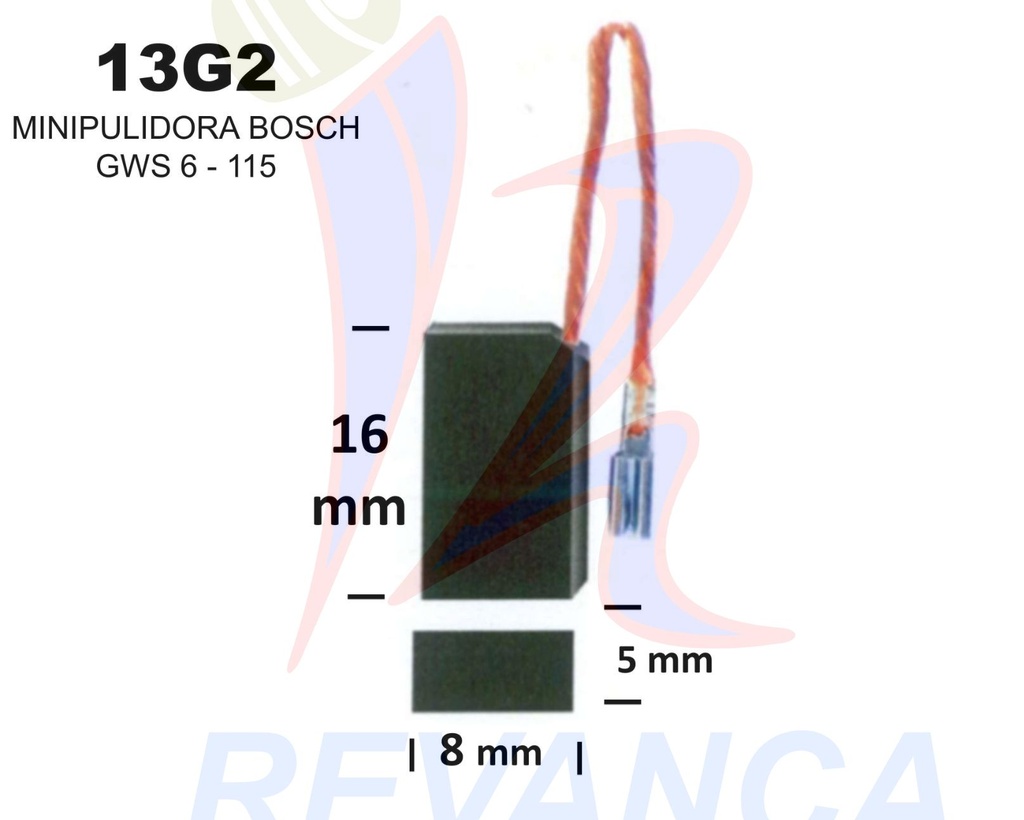 ESCOBILLA MINIPULIDORA BOSCH 5X7, 9X13,6 C/AISL.