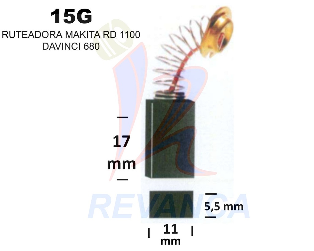 ESCOBILLA MAKITA RUTEAD RD 1100/01 RF/RP MINIP. 9015 LIJAD. 9227
