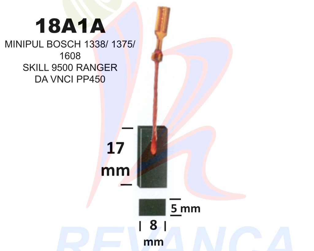 ESCOBILLA MINIPULIDORA BOSCH GWS 7-115/11213, 1337/38 STANLEY SGT6115