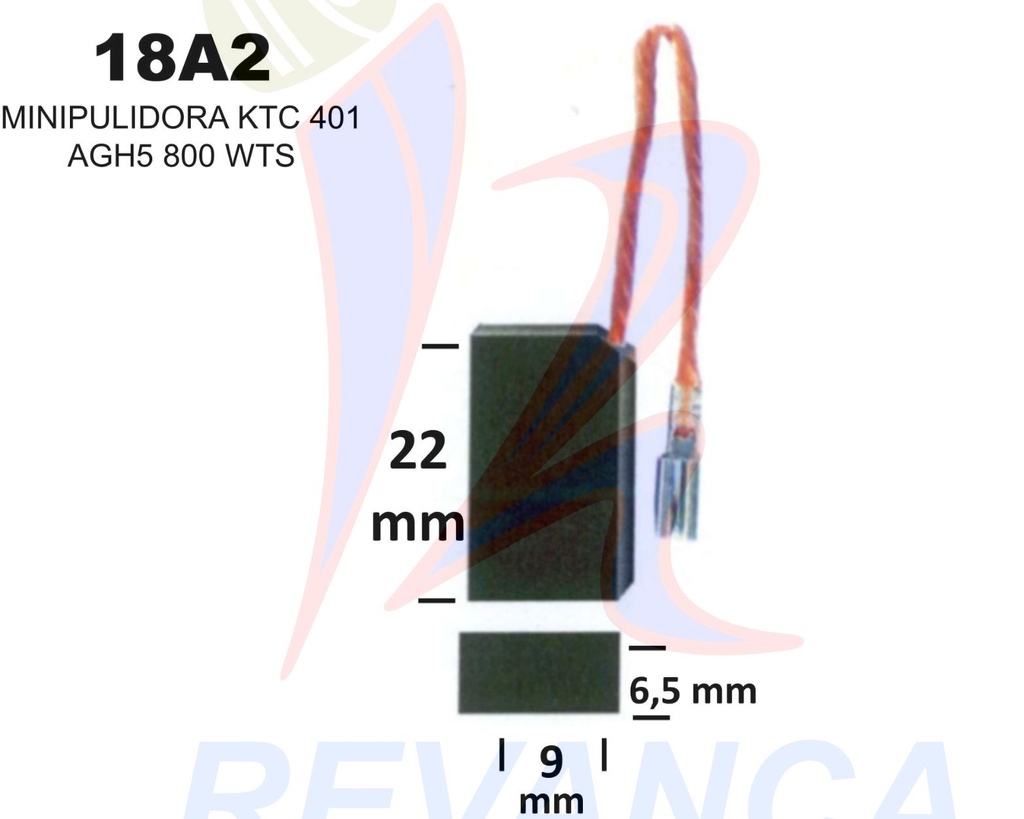 ESCOBILLA MINIPULIDORA KTC 401AG115 800W (CABLE SALIDA SUPERIOR)