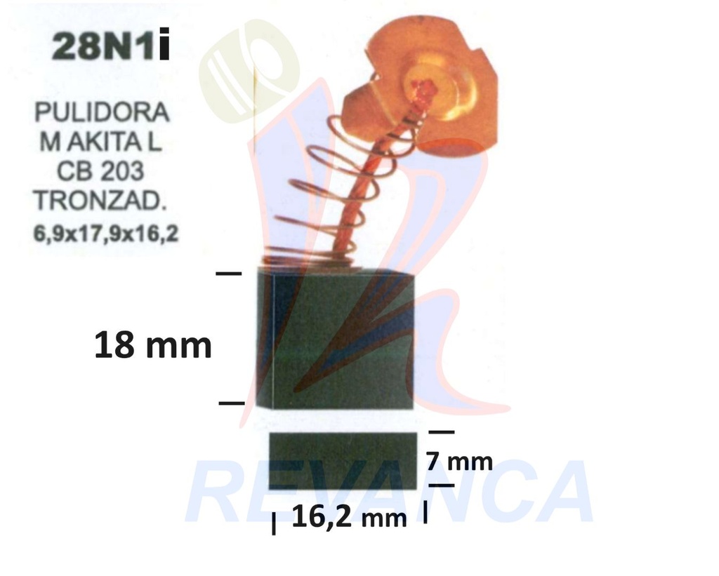 ESCOBILLA RUTIAD MAKITA 3612, TRONZAD 2414, LC 1210/1230, MART DEMOLIC HM1303