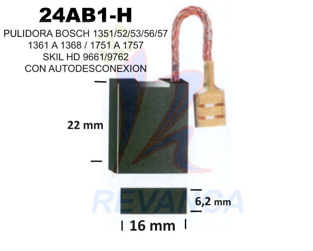 ESCOBILLA PULID BOSCH 1362, ENCHUFE C/AUTODESC.