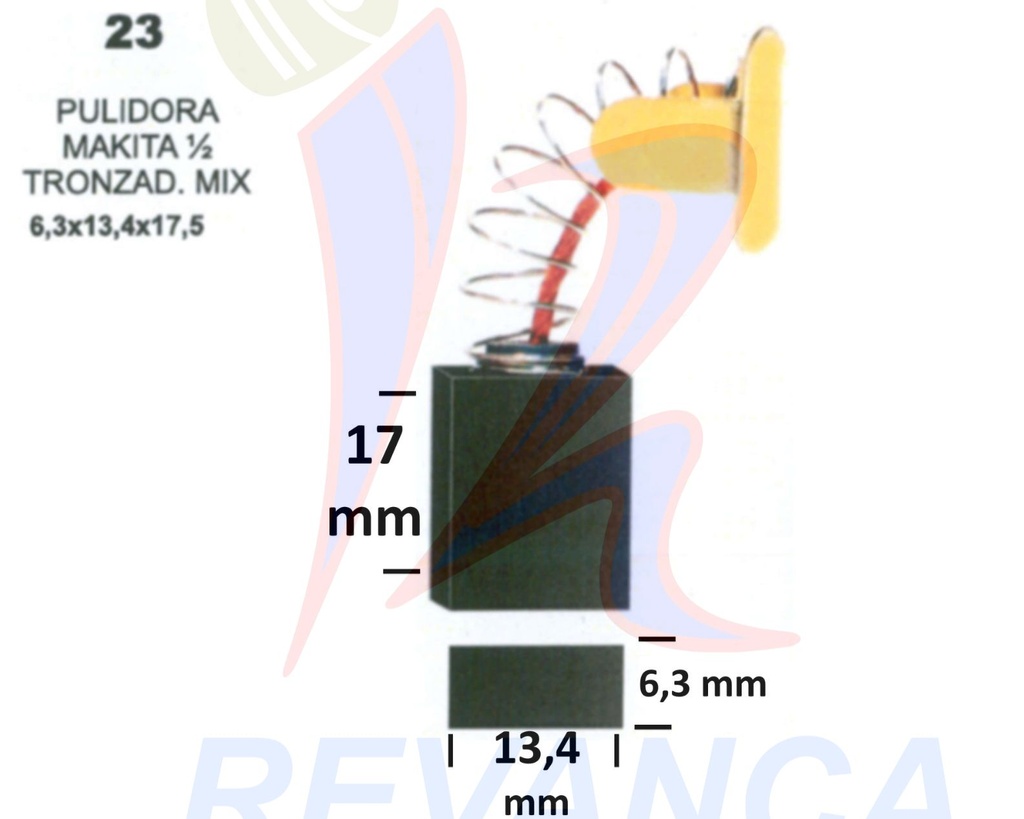 ESCOBILLA NAL PULID. MAKITA 1/2 TRONZ. MIX 355