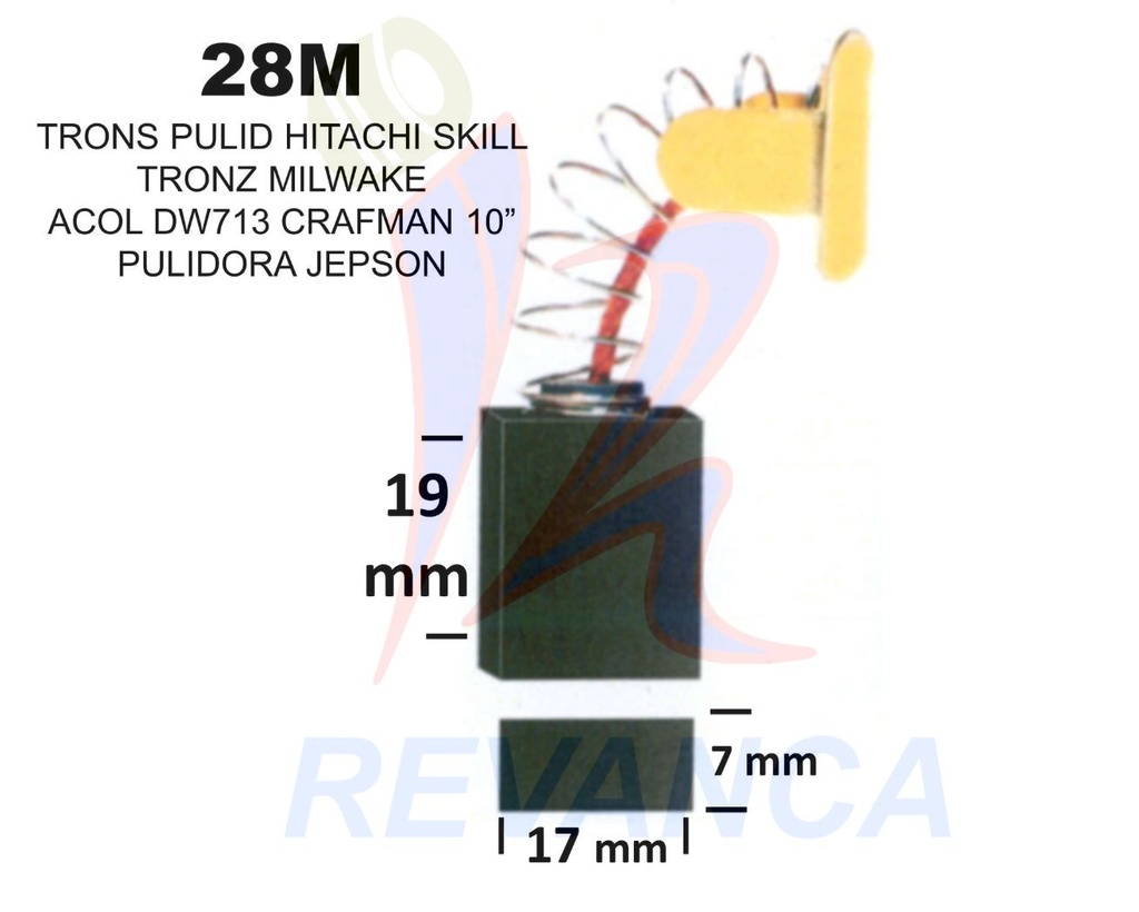 ESCOBILLA NAL TRONZAD, PULID HITACHI ADAPT SHIND
