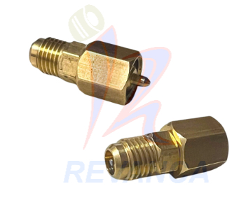 VALVULA DE BRONCE LATA GAS REFRIGERANTE 1/4X1/4 ROSCA GRUESA