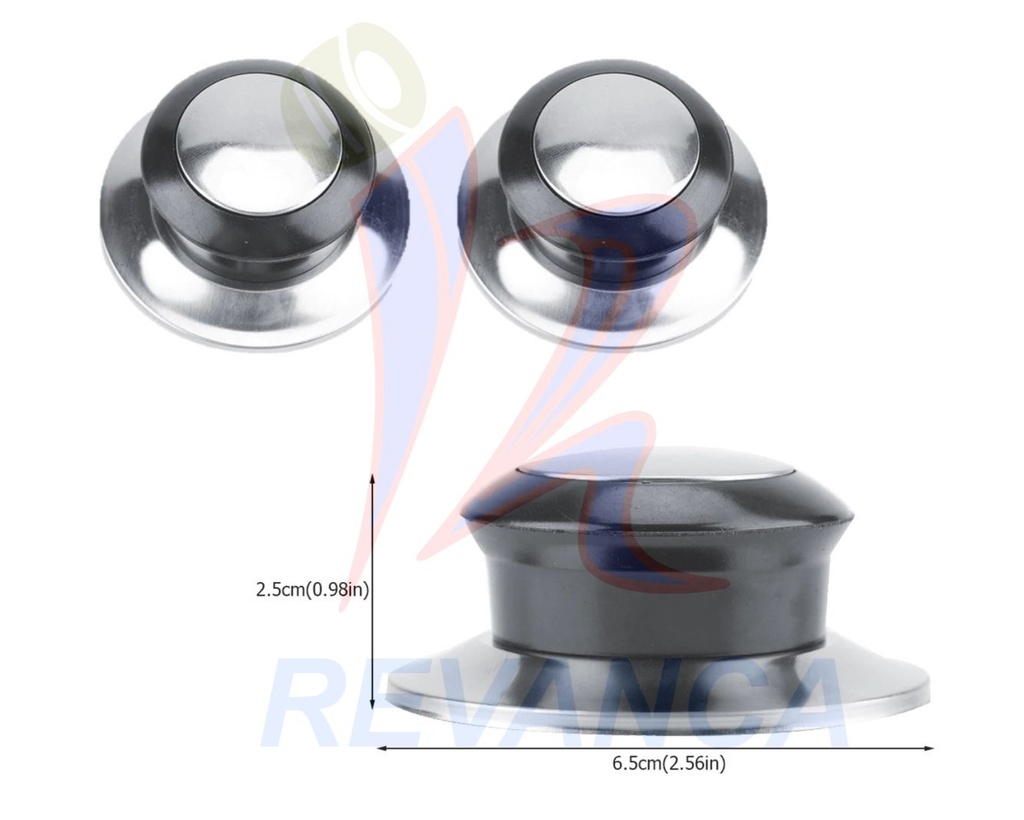 POMO DE OLLA/PAILA PARA COCINA CROMADO (2 ASA X EMPAQUE)
