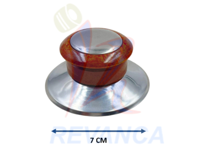 POMO DE OLLA CROMADO C/MARRON