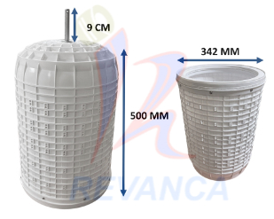 TINA SECADO CON ARO 12KG DIAM 342MM - ALTO 500MM EJE 14MM