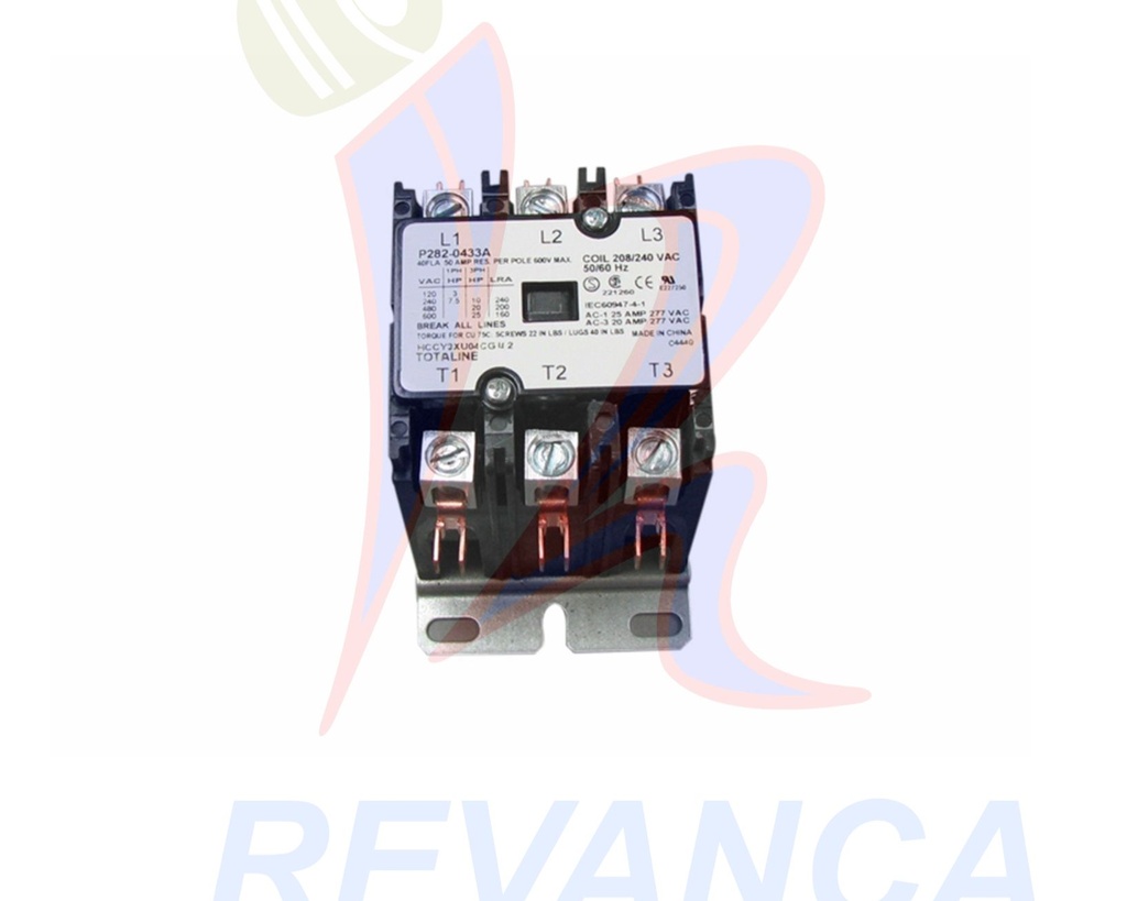 CONTACTOR 3 POLOS 60AMP 220V