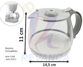 JARRA DE VIDRIO CAFETERA ALTEZZA ACM-5309G