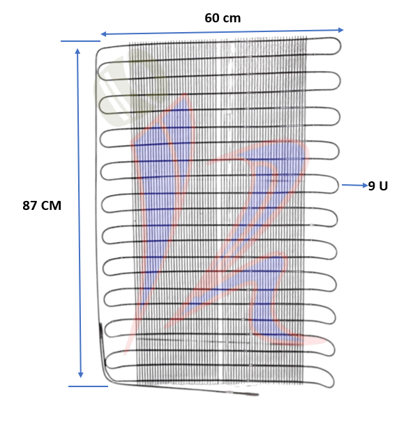 PARRILLA DE NEVERA 1/5 A 1/6 60CM ANCHO/87CM LARGO (9U) OVALADA