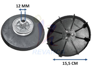 POLEA Y PROTECTOR DE MOTOR ASIATICA NEGRA 12MM (POLEA ALUMINIO GRANDE)