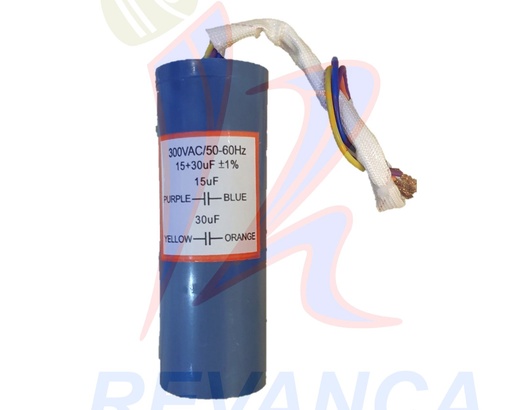 [02050600] CAPACITOR P/LAV. ASIATICA AZUL - 30+15UF/300V
