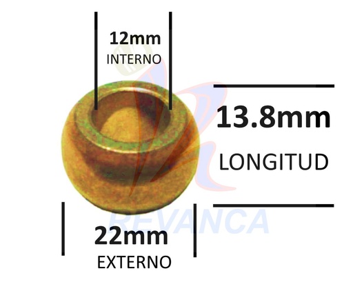 [08020026] BUJE KALLEY OJO MAGICO 12MM EN BRONCE