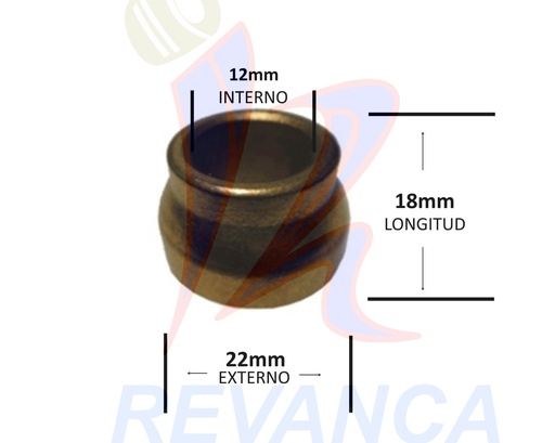 [08040072] BUJE MOTOR LAVADO 12 MM EN BRONCE