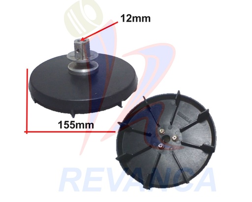 [02050596] POLEA GRANDE PROTEC. DE MOTOR LAV. ASIATICA NEGRA 12 MM