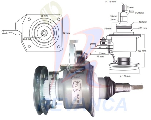 [02050374] TRANSMISION METALICA LG 11D 18KG  DOBLE PIÑON P/GRANDE