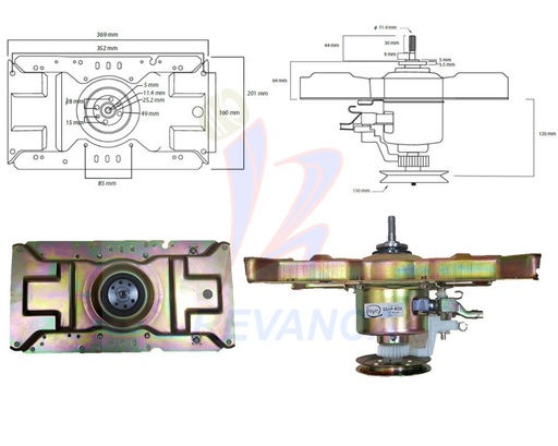 [02050103] TRANSMISION METALICA 11D C/PUENTE DORADA CUELLO CORTO 410