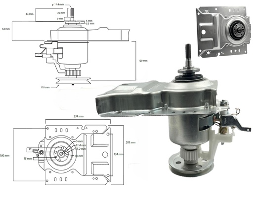 [02050060] TRANSMISION METALICA ELECTROLUX C/PUENTE CORTO 410T