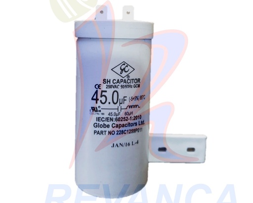 [02050243] CAPACITOR MB C/BASE 45UF/250VAC