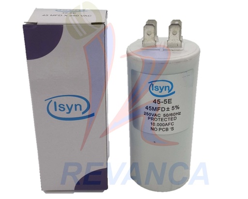 [02050248] CAPACITOR PARA MOTO BOMBA DE AGUA - 45MF/250V Y LAV. ASIÁTICA