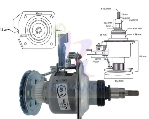 [02050091] TRANSMISION METALICA LG 15 KG GRANDE CAMISA GRUESA