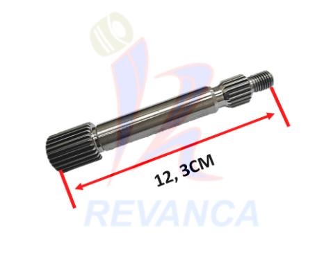[01070028] EJE LAV MABE AMAZONAS INFERIOR DE ROSCA C/PIÑON METALICO  12,2CM