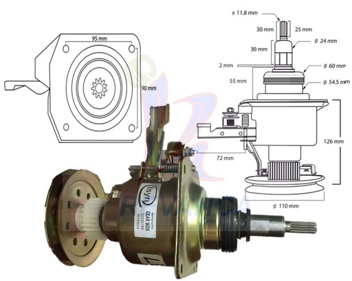 [02050153] TRANSMISION METALICA LG/ELECTROLUX EJE 11D GBW-50670C REV.
