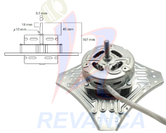 [02050631] MOTOR DE LAVADORA BASE CUADRADA 90W/110V MW-60262C