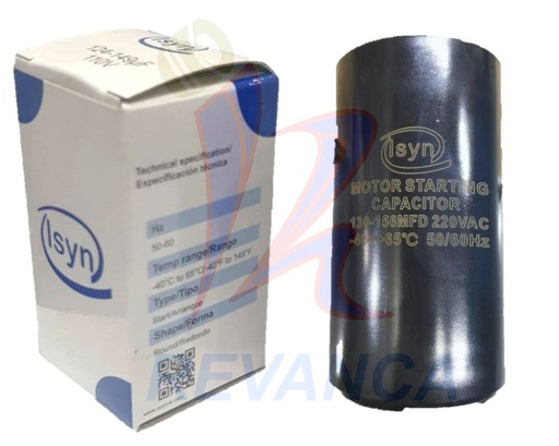 [04040004] CAPACITOR DE ARRANQUE - 161 A 193MF/220V ISYN