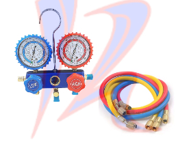 [04030219] JUEGO DE MANOMETROS R-131-R22-R404-R410 (INCLUYE ADAPTADOR R410)