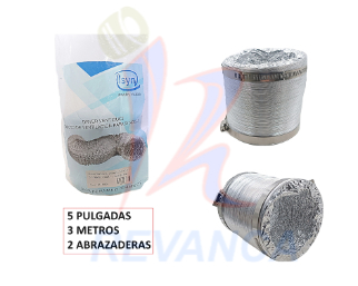 [04040007] DUCTO MEDIANO FLEXIBLE DE ALUMINIO (DIAMETRO 5 PULG / LARGO 2.8M)