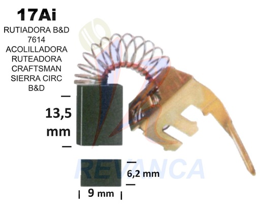 [25010047] ESCOBILLA SIERRA CIRCULAR 7614, ACOLILLADORA IMP. RUT B&D 7613