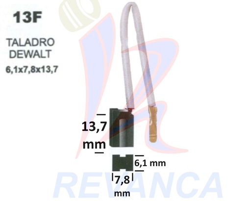 [25010039] ESCOBILLA TALADRO DEWALT 502, 505, 511, TERMINAL PUNTA