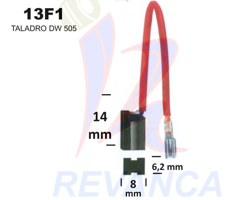 [25010002] ESCOBILLA TALADRO DEWALT 502, 505, 512 TERMINAL ENCHUFE