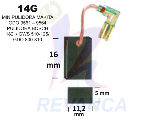 [25010051] ESCOBILLA MINIPULIDORA MAKITA NUEV. SERIES 9353 A 9564