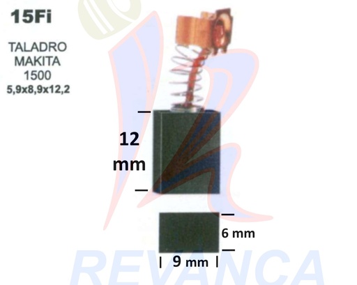 [25020015] ESCOBILLA ROTOMARTILLO/MAKITA EINHELL  600/920  2 RANURAS.