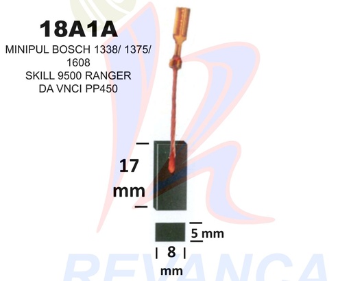 [25010036] ESCOBILLA MINIPULIDORA BOSCH GWS 7-115/11213, 1337/38 STANLEY SGT6115